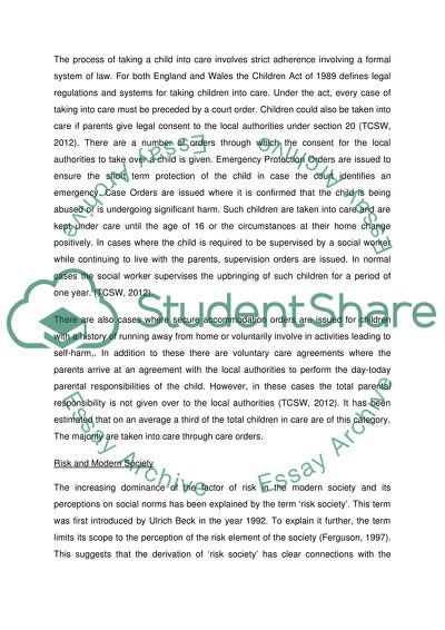 An Understanding of the Key Features of Child Protection Practice in the United Kingdom