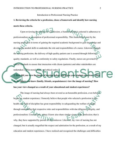 Introduction to Professional Nursing Practice