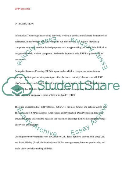 ERP System Adoption in Companies