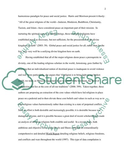 Harmonizing Core Religious Values: Towards a Paradigm of Peace and Social Justice