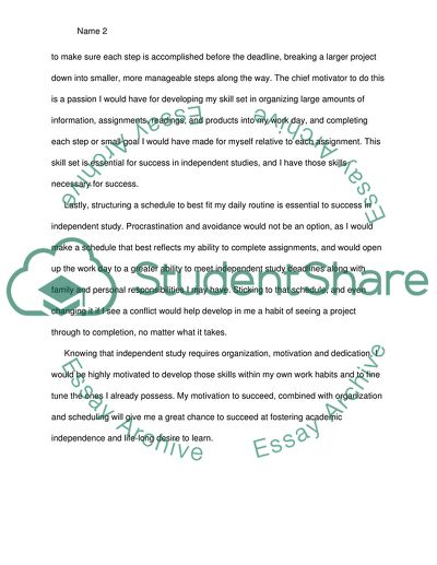 Why I would be successful on Independent Studies ( Home Studies)