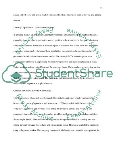 International marketing / positioning in local markets