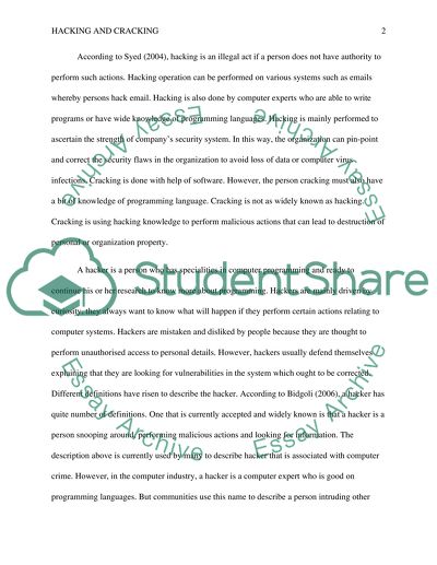 Hacking and Cracking