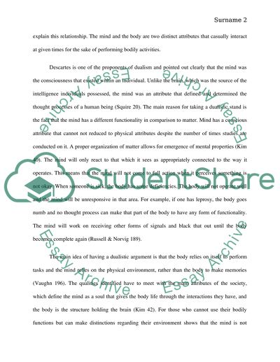 The Existence of the Body and Mind