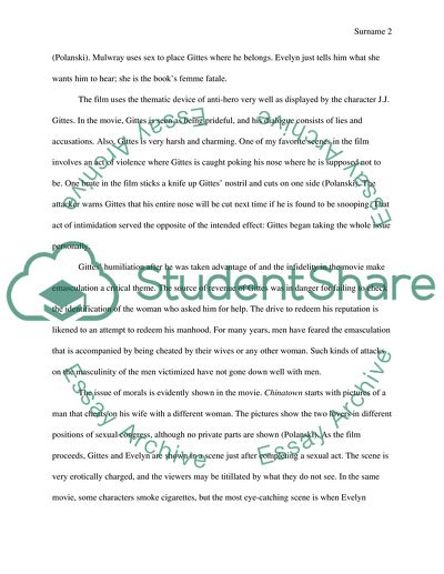 Thematic and Stylistic Devices in the Film Chinatown