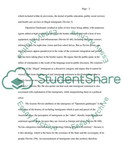 Nationalism at the US Mexico Border - Operation Gatekeeper by Nevins