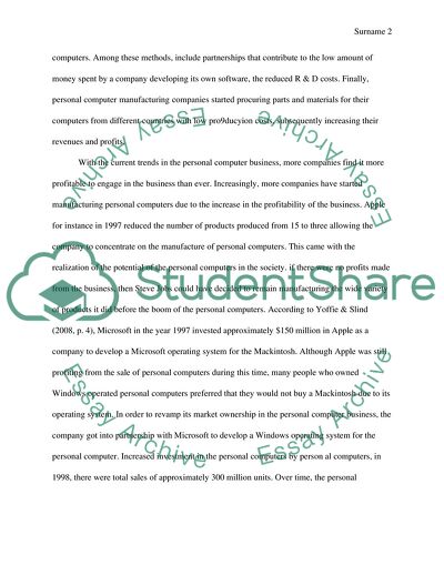 The Structure of the Personal Computing Industry