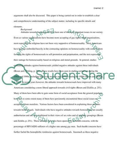 American Attitudes towards Homosexuals