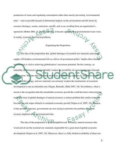 Global Resource Depletion in the Policy Arena