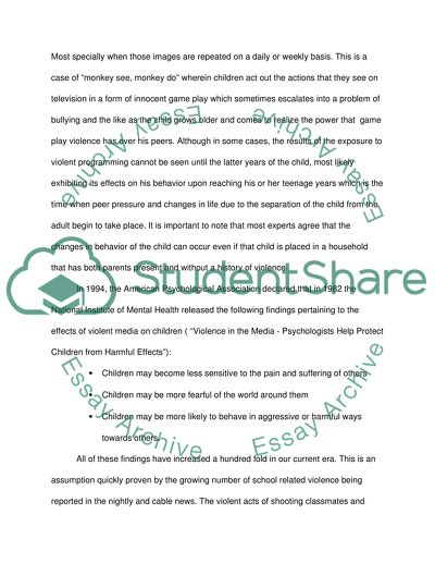 The Effect of TV Violence on Children