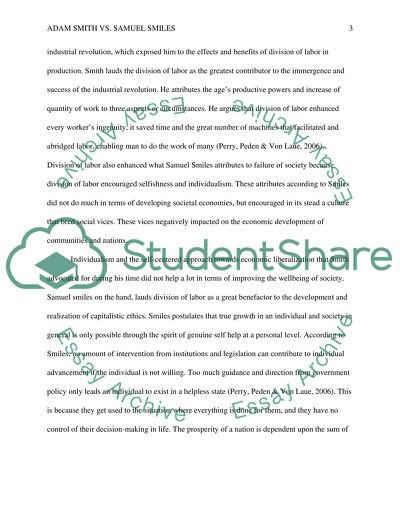 Adam Smith vs. Samuel Smiles