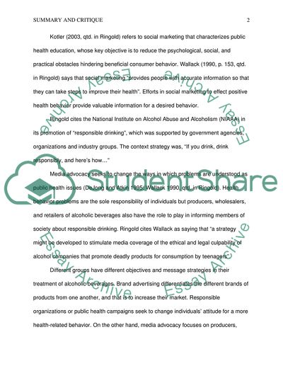 Responsibility and Brand Advertising in the Alcoholic Beverage Market