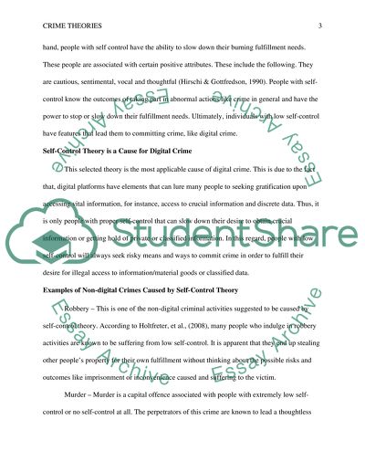 Analysis of Self-Control Theory