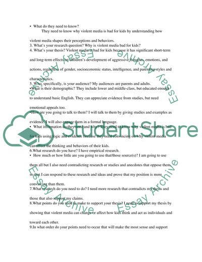 Violent Media and Kids Perception