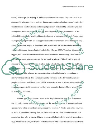 Should the Ruler Always Keep His Word