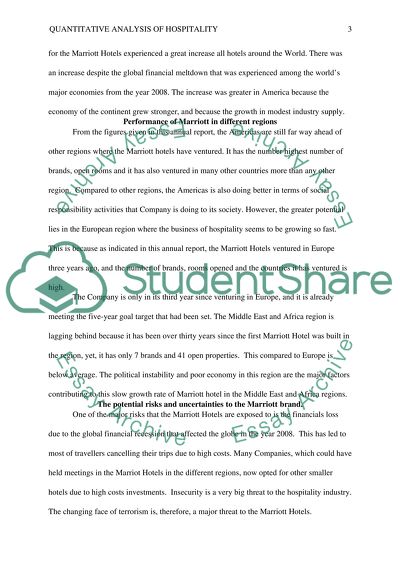 Quantitative Analysis of Hospitality