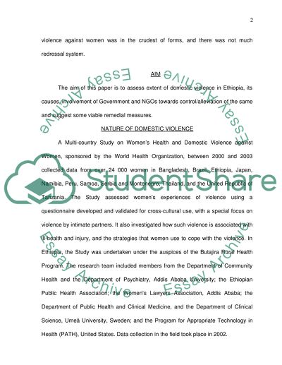 Domestic Violenc in Ethiopia