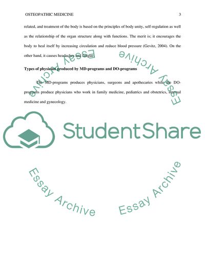 Comparison of Allopathic and Osteopathic Medicine