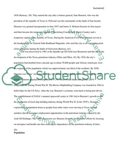 Houston City as the Most Populous City in Texas