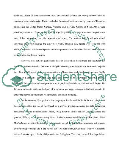 Genuine Disparities and White Mans Burden