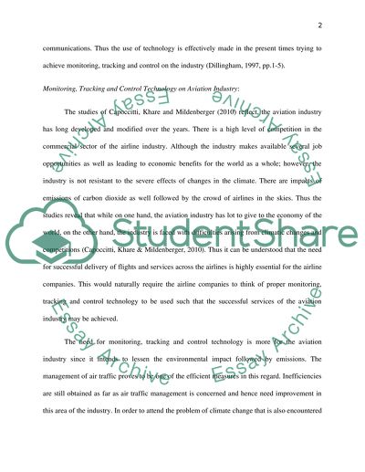Monitoring, tracking, and control technology on aviation industry