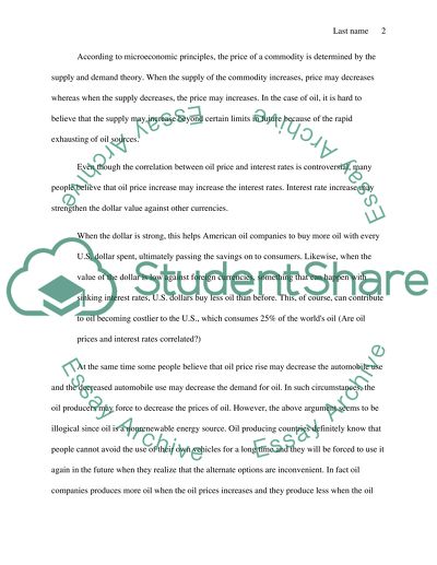 Economic Effects of Higher Oil Prices Upon U.S. Households