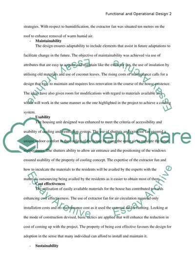 Functional and Operational Design - House Cooling System An Minh