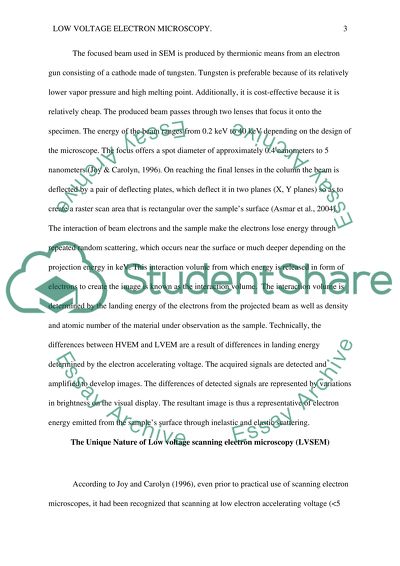 Low Voltage Scanning Electron Microscopy