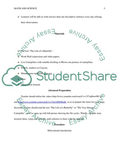Math and Science: Lesson Plan