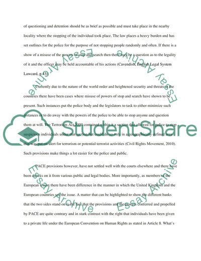 Modern Development of the Law and Practice Concerning Stop and Search In Relation To Its Impact on Human Rights and Civil Liberties