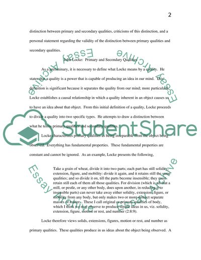 The Viability of Primary and Secondary Qualities
