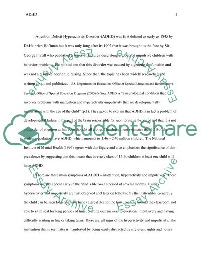 Attention Deficit Hyperactivity Disorder