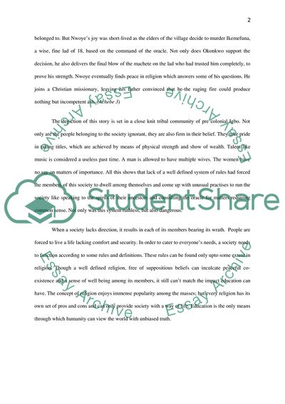 Critique of Things Fall Apart