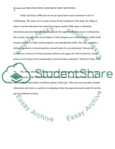 Organizational Research: Mod 2 Questions