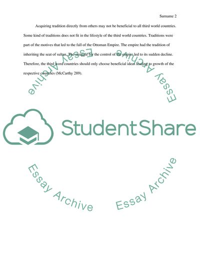 Tradition and Culture in the Third World Countries