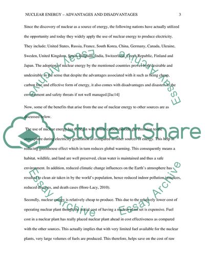 nuclear advantages and disadvantages essay