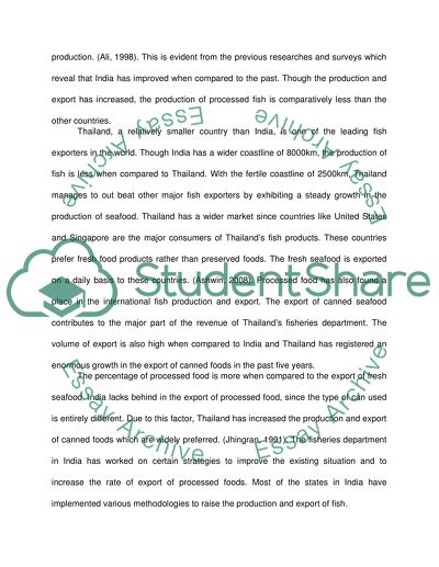 How to get India onto the global stage and increase exports (fish production/processing)