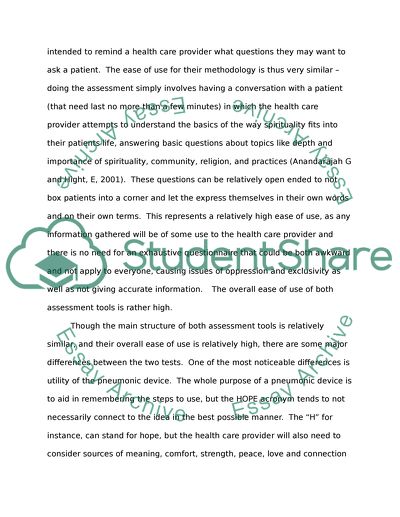 Spiritual Assessment Tool