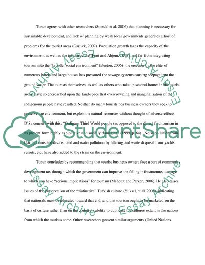 Sustainable Tourism Development in Turkey