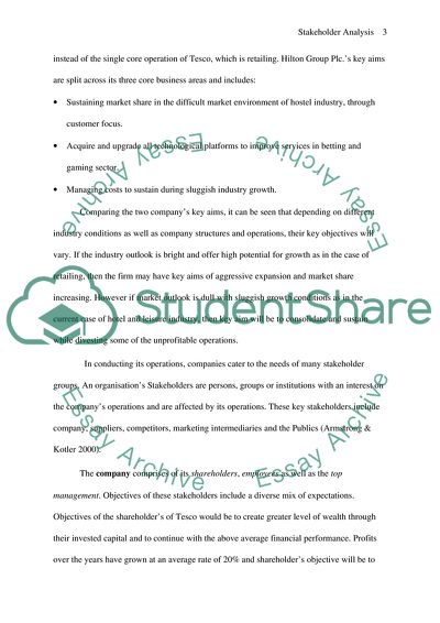Stakeholders and their role in(selected organisation)