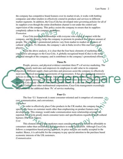 Coca-Cola Marketing Mix