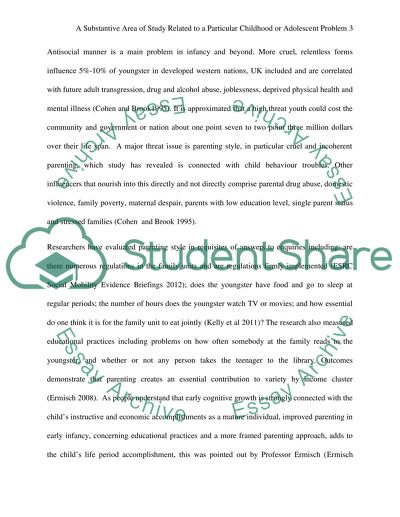 A Particular Childhood or Adolescent Problem