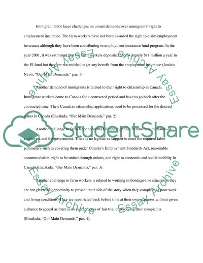 The Challenges and Opportunities for Immigrant Labour in Canada