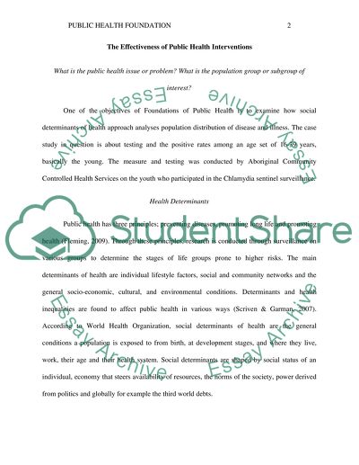 The Effectiveness of Public Health Interventions