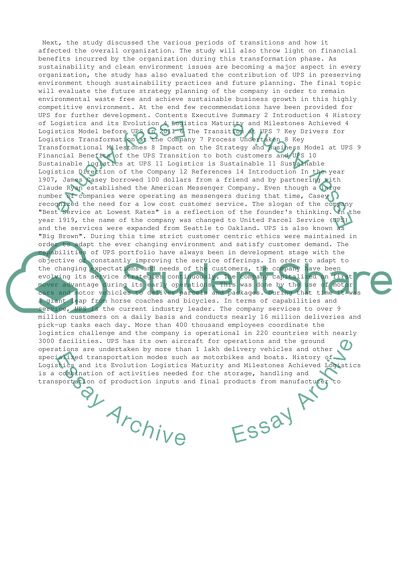 Operations Management: UPS Case Study