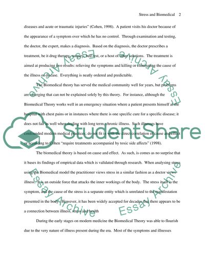 Stress and the Biomedical Theory