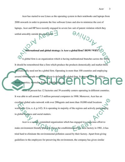 Strategic Management_ Acer Computers company