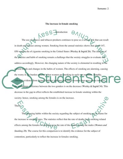 The Trend of Smoking among Women