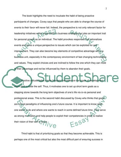 Book review on Seven habits of highly effective people