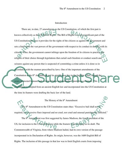 The 8th Amendment to the US Constitution